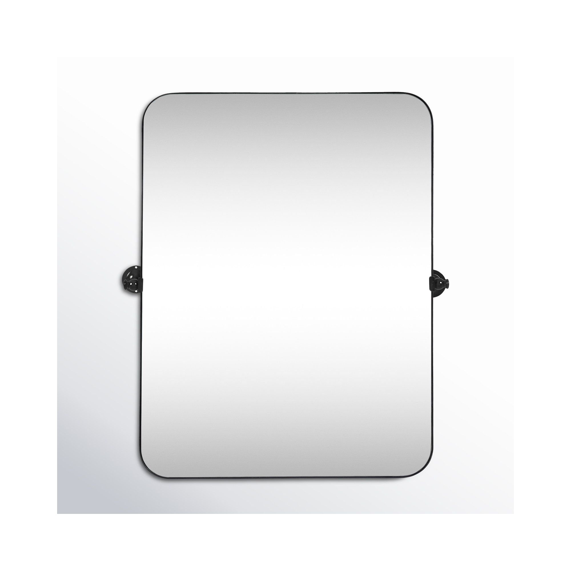 Qualls Metal Rectangle Wall Mirror, Black, 32" H x 24" W