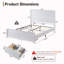 Base de lit grand format Maud avec tête de lit de 50 po de hauteur, cadre de lit plateforme en bois avec pied de lit courbé de 18,86 po et 2 grands tiroirs de rangement, aucun sommier nécessaire-142961124-142961121