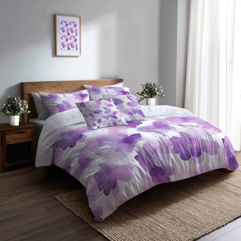 Ensemble de literie 5 pièces pour adolescent Calming Bed - Ensemble de housse de couette et coussin décoratif floral