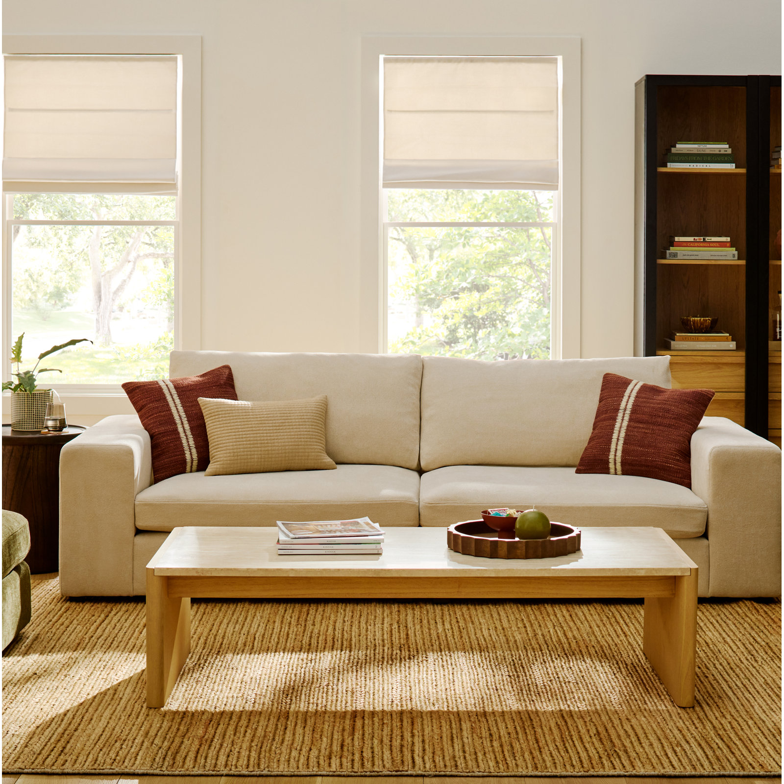 Jundah Accent Pillow, Square 22", Polyester, Red