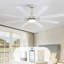 Ventilateur de plafond moderne de 66 pouces avec lumière à DEL à intensité variable, 8 pales en ABS, moteur réversible à télécommande pour bureau à domicile