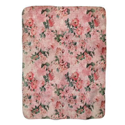 Vintage Pink Patterns - 1 Piece Premium Sherpa Blanket
