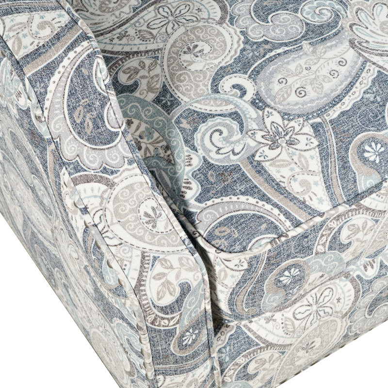 Crownover 71.12Cm Wide Polyester Armchair, Denim Paisley