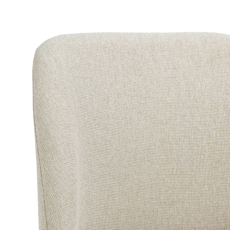 Ensemble de chaises de salle à manger rembourrées en polyester 19,5 po Bason avec pieds en bois massif noir Bason, 4, Kaki