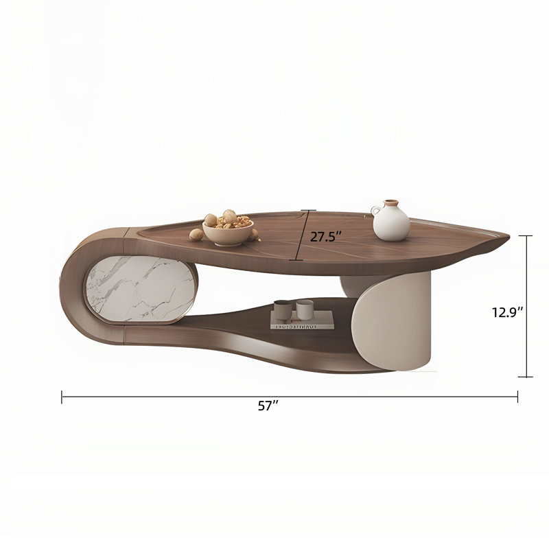 Solid Coffee Table with Storage