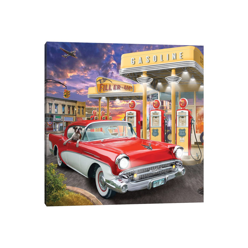 Filler Up by Bigelow Illustrations - Wrapped Canvas Painting, 30.48 cm H x 30.48 cm W