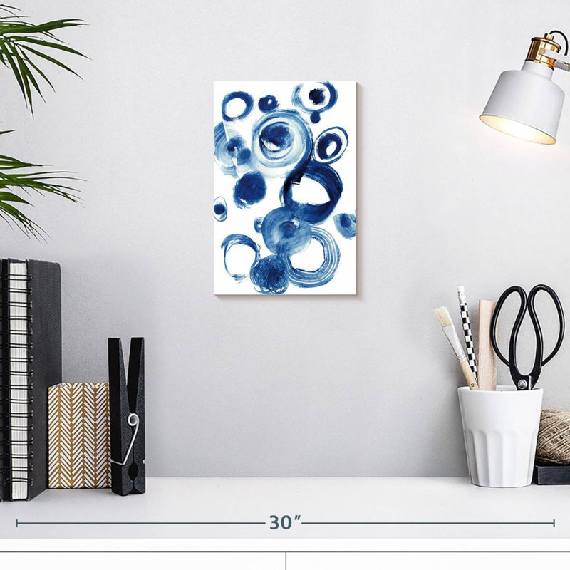 Avery Blue Circle Study IV, 12" H x 8" W