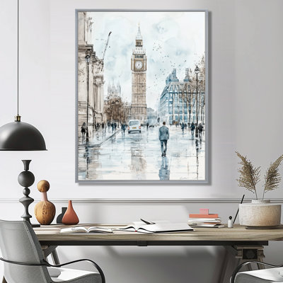 Rainy Views Of Big Ben In London III - City London Wall Art Print