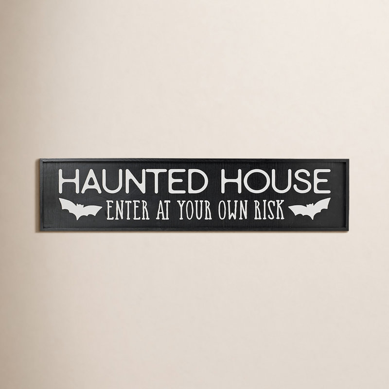 48 in. Wood Halloween Engraved Wall Sign