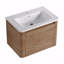 Meuble-lavabo mural avec lavabo en céramique blanche et porte à fermeture en douceur