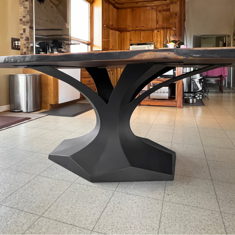 Dentro Metal Dining Table Base, 28"H x 44"L x 22"W, Black