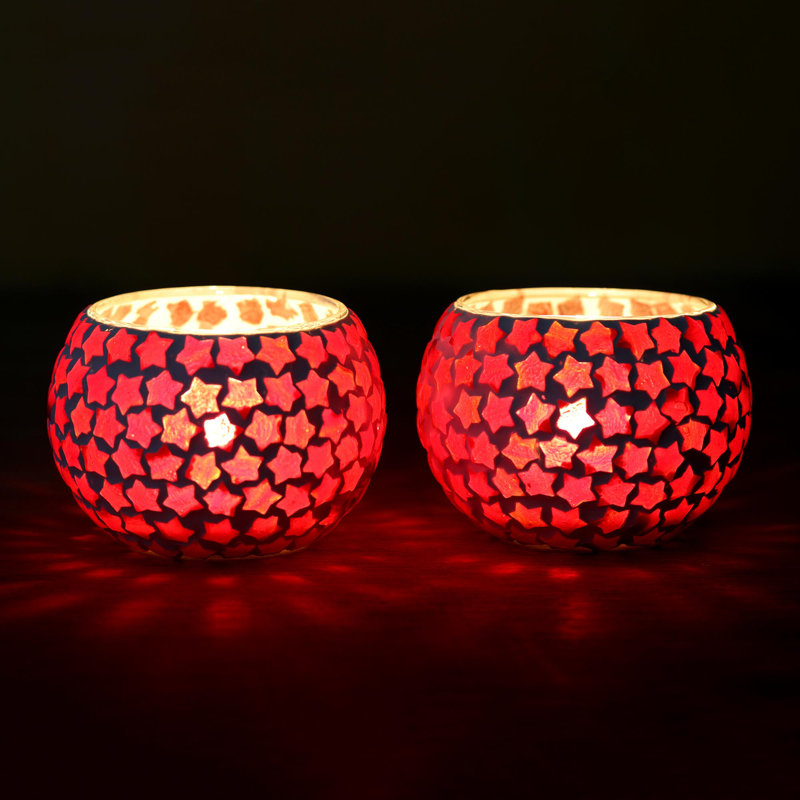 2.6'' H Glass Tabletop Tealight Holder