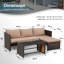 3 Piece Patio Conversation Sofa Seating Group With Cushions-808773328