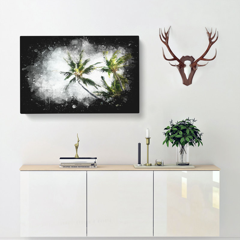 Tropical Palm Trees - Wrapped Canvas Print, 60cm H x 91cm W x 3cm D