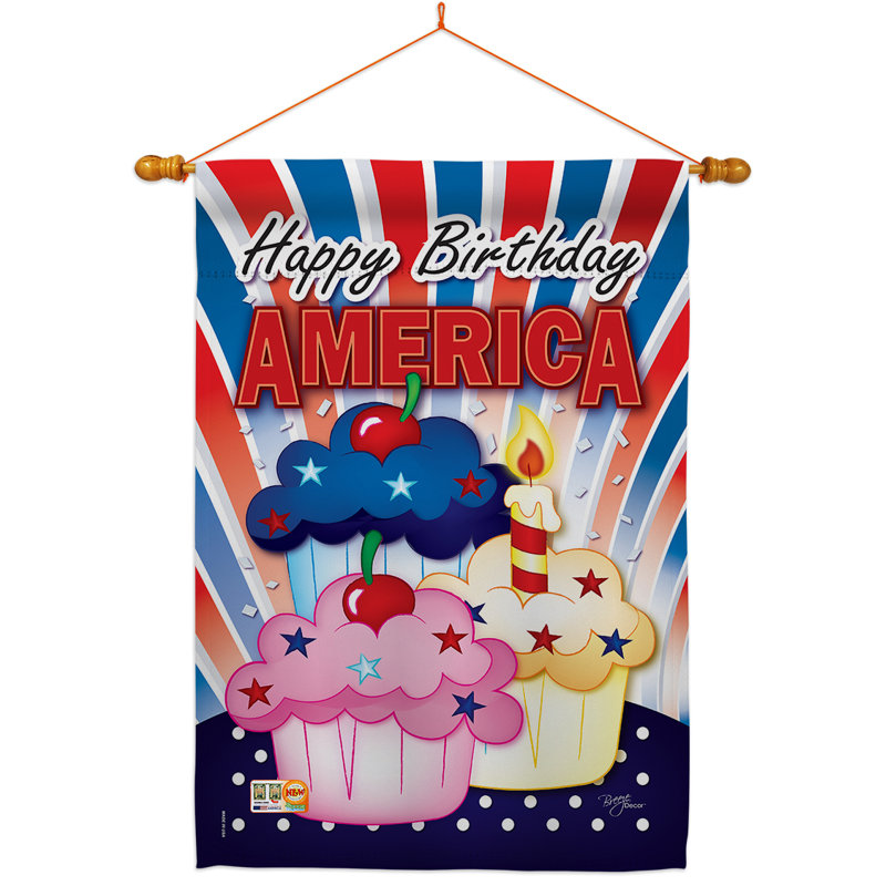 Cupcake Impressions Decorative 2-Sided Polyester 40 x 28 in. Flag Set