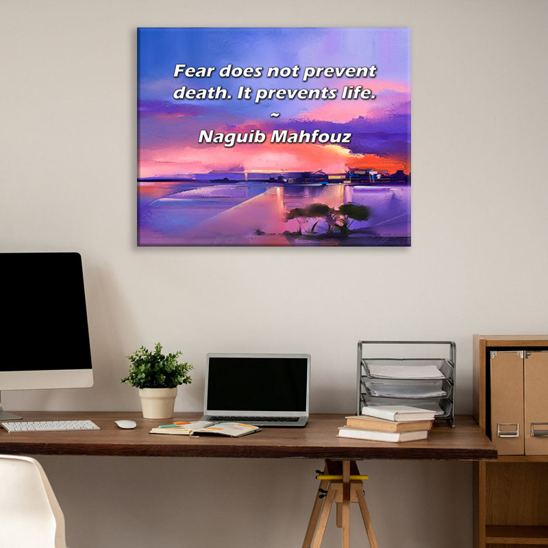 «Artsy Quote» par Naguib Mahfouz, toile tendue avec châssis, H 17 po x l 24 po