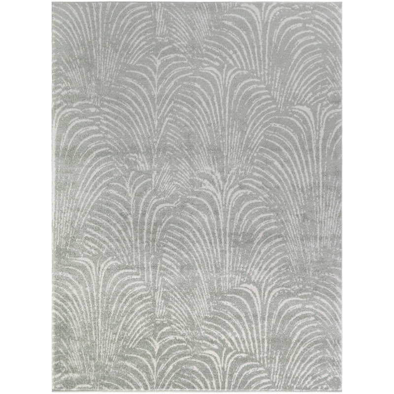 Vieira Sage Art Deco Trellis Area Rug, 5'3" x 7'