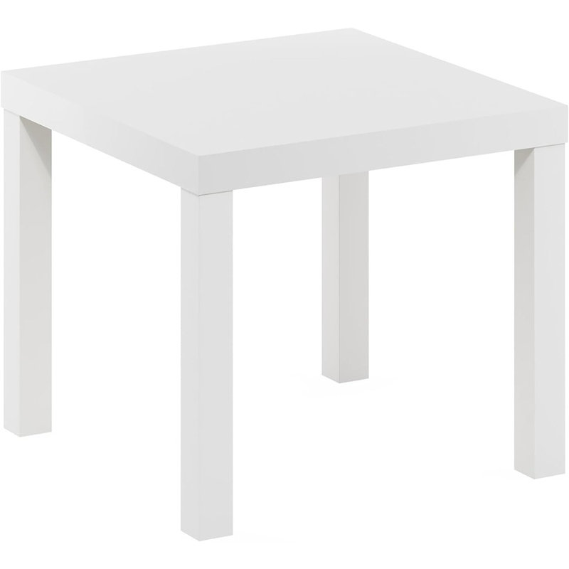 Classic Square Parsons Side End Table, 1-Pack, White