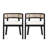 Chassidi Upholstered Solid Wood and Rattan Armchairs-1799933866