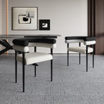 Gatlynn Modern Dining Chairs Upholstered Arm Chairs with Metal Legs For Dining Room/Living Room