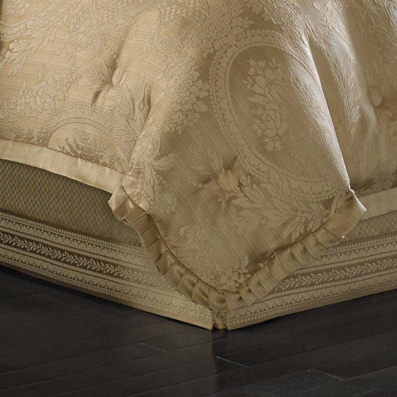 King Gold Reversible Comforter Set with Pleated Corners