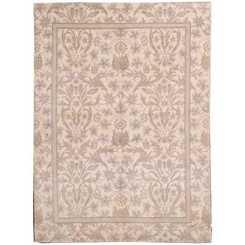 Tapis ivoire noué à la main de haute qualité