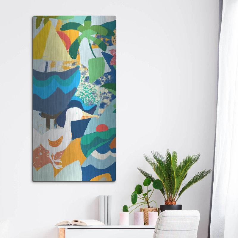 «Tropical World» par Holly McGee, art mural en métal, H 48 po x l 24 po