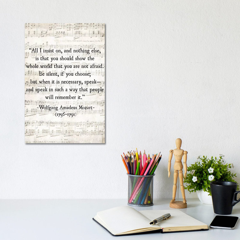 All I Insist On Mozart by Debbra Obertanec - Wrapped Canvas Print, 20.32 cm H x 30.48 cm W