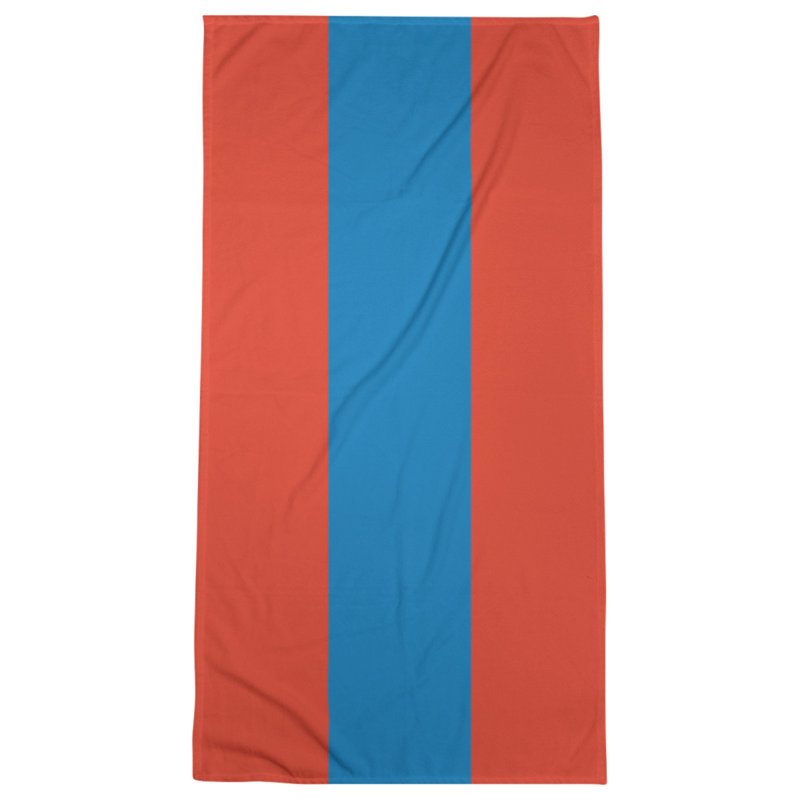 Cotton Blend Lightweight Bath Towel, Orange/Blue