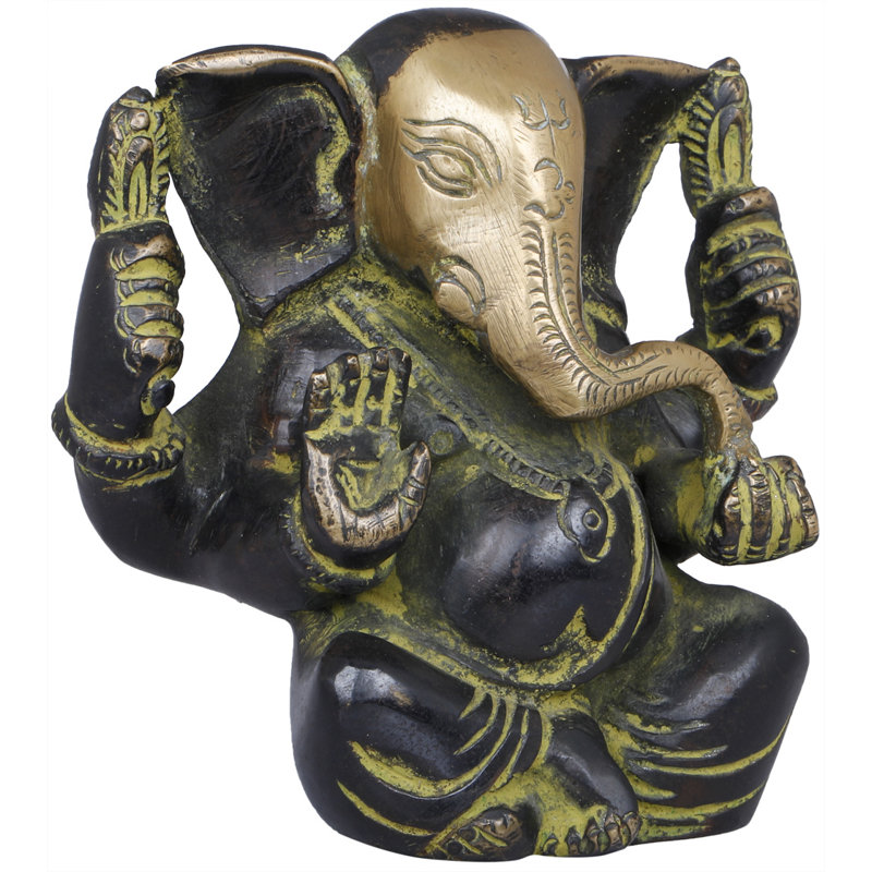 Ganesha mangeant Modaka, Noir