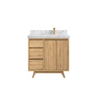 36'' Single Bathroom Vanity with Marble Top