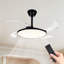 42 Inch Retractable Ceiling Fan,Low Profile Ceiling Fan With Light And Remote,Modern Black Fan With Retractable Blades For Dinning Room Living Room Bedroom,Dimmable,Timer Setting-1528196362