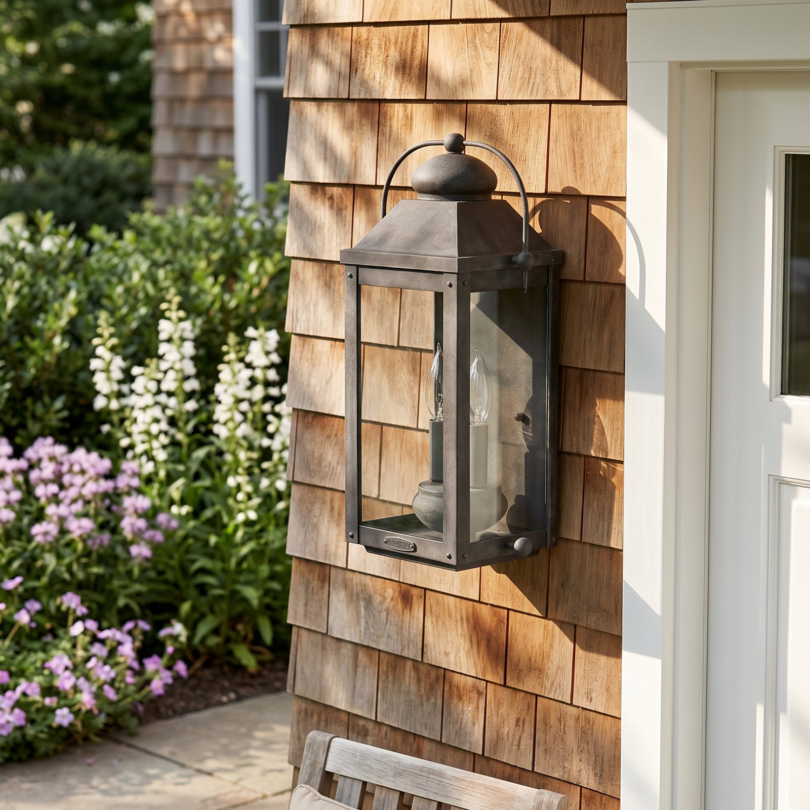 Anchorage Outdoor Wall Lantern, Aged Zinc, 17.75" H x 9.25" W x 7.75" D