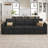 Velvet Chenille 4-Seat Sofa Pull out Sofa Bed Modular Sectional Couch Convertible Livingroom Sleeper-101955801
