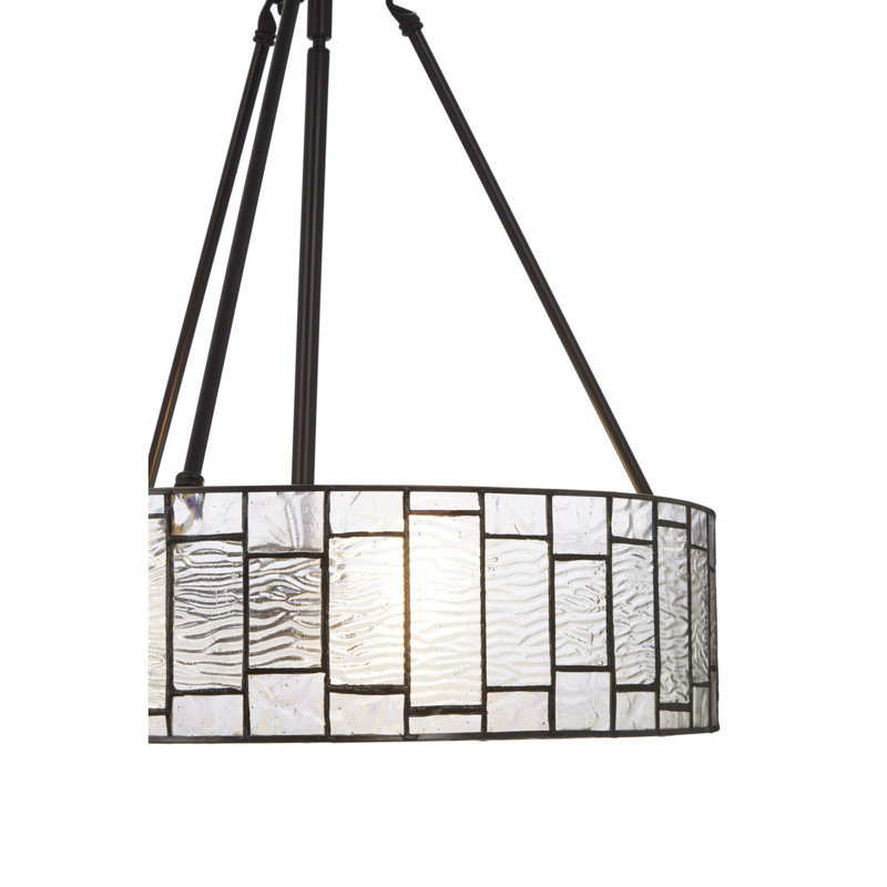 Mundelein 3 - Light Black/Silver Drum Pendant