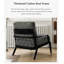 Fauteuil décontracté à assise large en tissu de style moderne