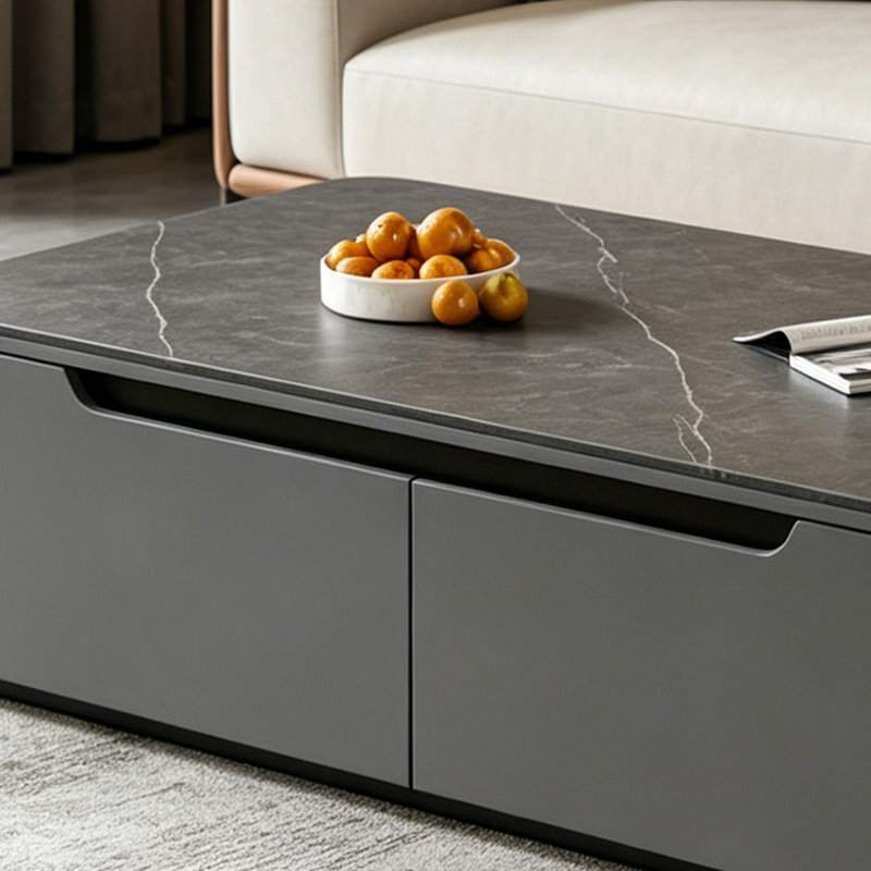 Sleek Coffee Table with Storage, 12.99" H x 51.18" L x 23.62" W, Black
