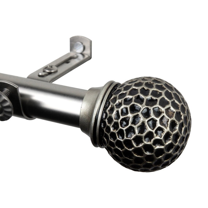 Adjustable Single Curtain Rod, Satin Nickel, 18" – 28"