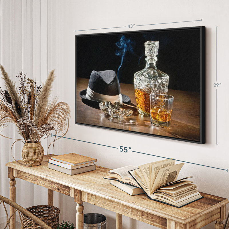 Impression rétro sur toile de whisky rétro, H 29 po x l 43 po