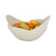 Bol décoratif à bords courbés sculpturaux - Bol décoratif moderne pour décoration intérieure ou centre de table - 17 po, blanc
