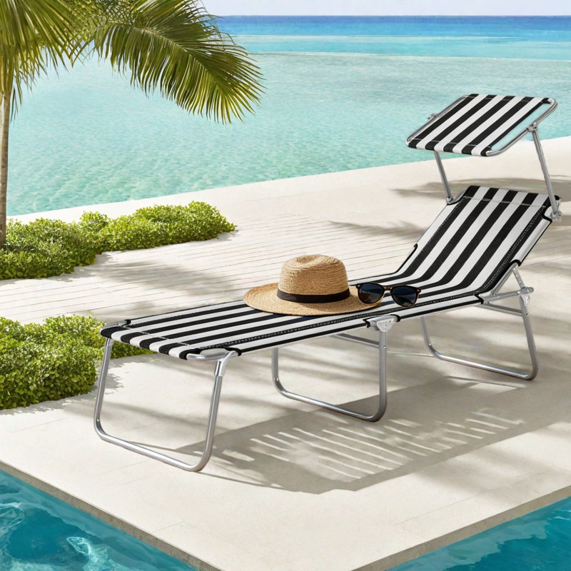 Méridiennes de patio modernes peu encombrantes, structure pliante en acier pour l'extérieur