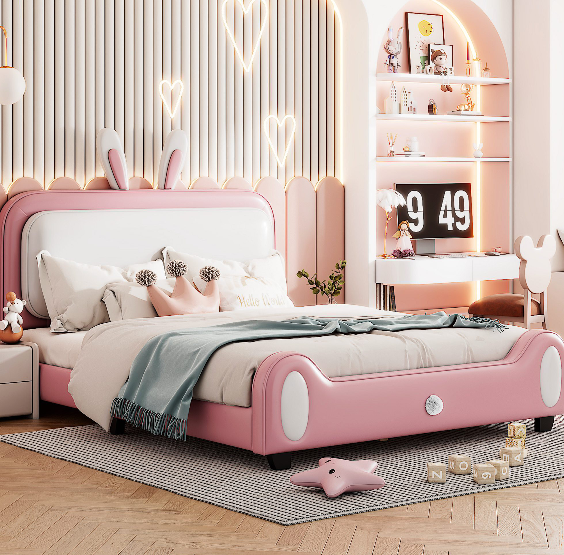 Isabelle & Max™ Willbanks Upholstered Rabbit-Shape Princess Bed with ...