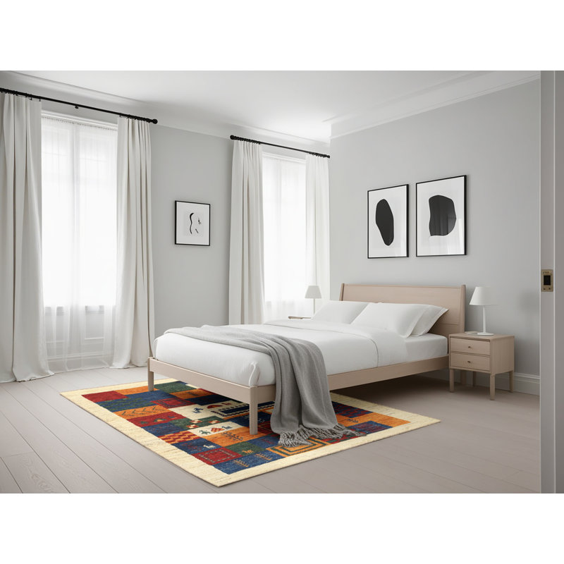 Tapis beige/brun/gris contemporain, Rectangle 5 pi x 7 pi