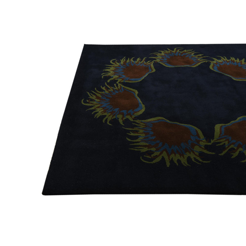 Tapis carré bleu marine Myrick