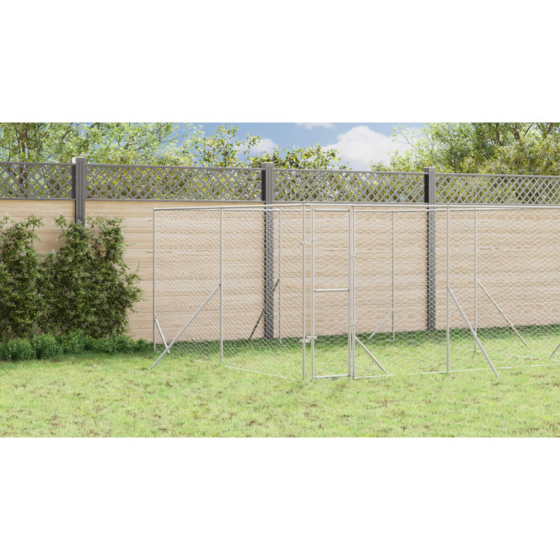 Chenil d'extérieur pour chien Vidaxl, H 79,2 po x l 157,2 po x P 157,2 po