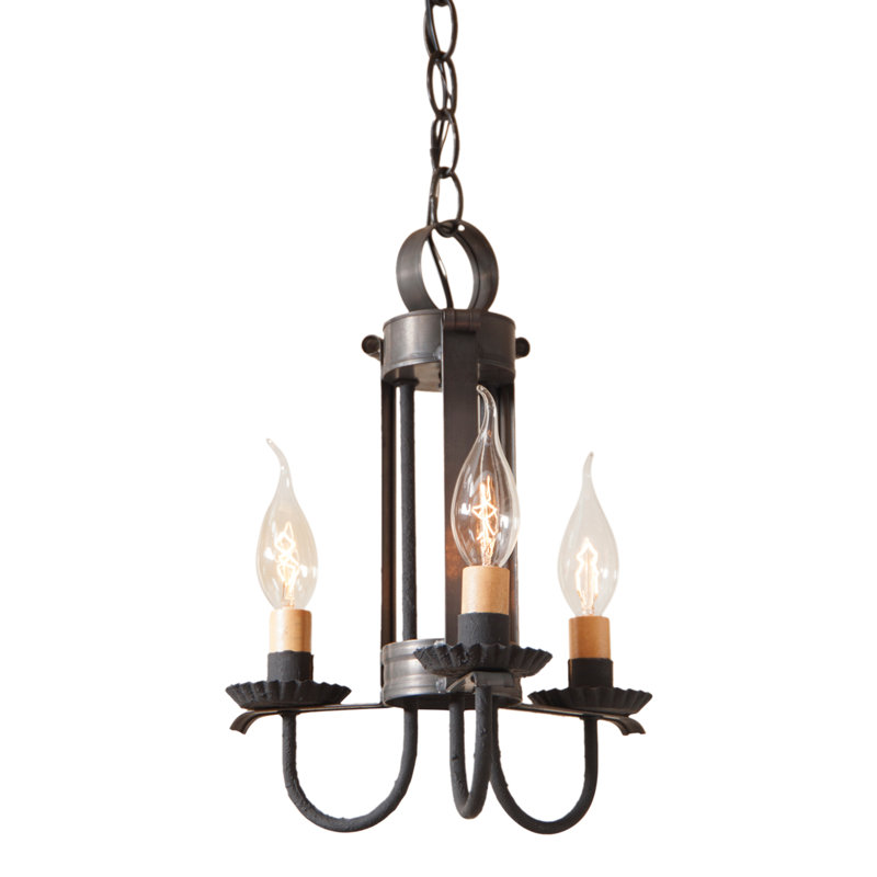 Lustre classique à 3 lumières de style bougie, H 13 po x l 9,5 po x P 9,5 po