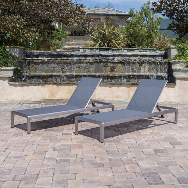 Caggiano Outdoor Metal Chaise Lounge Set