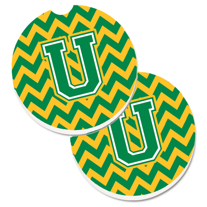 Sous-verre pour voiture, U, Vert/doré