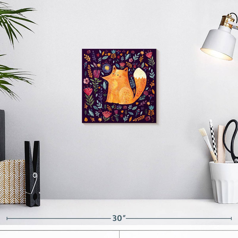 Crowle Fox Among Flowers, 10" H x 10" W