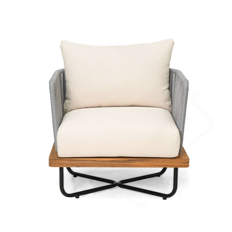 Chaise d'extérieur en bois d'acacia Lucca, beige